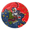 Sydney Roosters Christmas Custom Round Rug - Let's Get Lit Chrisse Pressie Round Rug