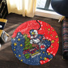 Sydney Roosters Christmas Custom Round Rug - Let's Get Lit Chrisse Pressie Round Rug
