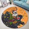 Wests Tigers Christmas Custom Round Rug - Let's Get Lit Chrisse Pressie Round Rug