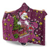 Manly Warringah Sea Eagles Christmas Custom Hooded Blanket - Let's Get Lit Chrisse Pressie Hooded Blanket