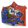 Newcastle Knights Christmas Custom Hooded Blanket - Let's Get Lit Chrisse Pressie Hooded Blanket