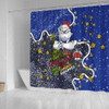 Canterbury-Bankstown Bulldogs Christmas Custom Shower Curtain - Let's Get Lit Chrisse Pressie Shower Curtain