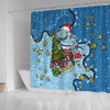 Cronulla-Sutherland Sharks Christmas Custom Shower Curtain - Let's Get Lit Chrisse Pressie Shower Curtain