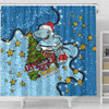 Cronulla-Sutherland Sharks Christmas Custom Shower Curtain - Let's Get Lit Chrisse Pressie Shower Curtain