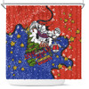 Newcastle Knights Christmas Custom Shower Curtain - Let's Get Lit Chrisse Pressie Shower Curtain