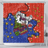 Newcastle Knights Christmas Custom Shower Curtain - Let's Get Lit Chrisse Pressie Shower Curtain