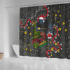 Penrith Panthers Christmas Custom Shower Curtain - Let's Get Lit Chrisse Pressie Shower Curtain