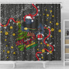 Penrith Panthers Christmas Custom Shower Curtain - Let's Get Lit Chrisse Pressie Shower Curtain