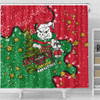 South Sydney Rabbitohs Custom Shower Curtain - Let's Get Lit Chrisse Pressie Shower Curtain