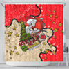 Redcliffe Dolphins Christmas Custom Shower Curtain - Let's Get Lit Chrisse Pressie Shower Curtain