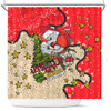 Redcliffe Dolphins Christmas Custom Shower Curtain - Let's Get Lit Chrisse Pressie Shower Curtain