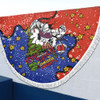 Newcastle Knights Christmas Custom Beach Blanket - Let's Get Lit Chrisse Pressie Beach Blanket