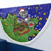 New Zealand Warriors Christmas Custom Beach Blanket - Let's Get Lit Chrisse Pressie Beach Blanket