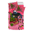 Penrith Panthers Christmas Custom Bedding Set - Let's Get Lit Chrisse Pressie Pink Bedding Set