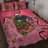 Penrith Panthers Christmas Custom Quilt Bed Set - Let's Get Lit Chrisse Pressie Pink Quilt Bed Set