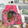 Penrith Panthers Christmas Custom Blanket - Let's Get Lit Chrisse Pressie Pink Blanket