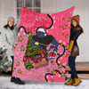 Penrith Panthers Christmas Custom Blanket - Let's Get Lit Chrisse Pressie Pink Blanket