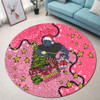 Penrith Panthers Christmas Custom Round Rug - Let's Get Lit Chrisse Pressie Pink Round Rug