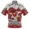 St. George Illawarra Dragons Custom Polo Shirt - Custom With Aboriginal Inspired Style Of Dot Painting Patterns  Polo Shirt