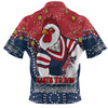 Sydney Roosters Custom Polo Shirt - Custom With Aboriginal Inspired Style Of Dot Painting Patterns  Polo Shirt