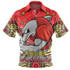 Redcliffe Dolphins Custom Polo Shirt - Custom With Aboriginal Inspired Style Of Dot Painting Patterns  Polo Shirt