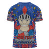 Newcastle Knights Custom T-shirt - Custom With Aboriginal Inspired Style Of Dot Painting Patterns  T-shirt