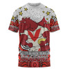 St. George Illawarra Dragons Custom T-shirt - Custom With Aboriginal Inspired Style Of Dot Painting Patterns  T-shirt