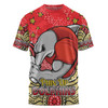 Redcliffe Dolphins Custom T-shirt - Custom With Aboriginal Inspired Style Of Dot Painting Patterns  T-shirt