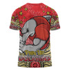 Redcliffe Dolphins Custom T-shirt - Custom With Aboriginal Inspired Style Of Dot Painting Patterns  T-shirt