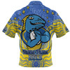Parramatta Eels Custom Hawaiian Shirt - Custom With Aboriginal Inspired Style Of Dot Painting Patterns  Hawaiian Shirt
