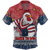 Sydney Roosters Custom Hawaiian Shirt - Custom With Aboriginal Inspired Style Of Dot Painting Patterns  Hawaiian Shirt