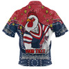 Sydney Roosters Custom Hawaiian Shirt - Custom With Aboriginal Inspired Style Of Dot Painting Patterns  Hawaiian Shirt