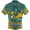 Australia Wallabies Custom Hawaiian Shirt - Custom With Aboriginal Inspired Style Of Dot Painting Patterns  Hawaiian Shirt