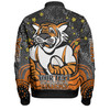 Wests Tigers Custom Bomber Jacket - Custom With Aboriginal Inspired Style Of Dot Painting Patterns  Bomber Jacket