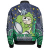 Canberra Raiders Custom Bomber Jacket - Custom With Aboriginal Inspired Style Of Dot Painting Patterns  Bomber Jacket