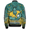 Australia Wallabies Custom Bomber Jacket - Custom With Aboriginal Inspired Style Of Dot Painting Patterns  Bomber Jacket