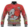 Redcliffe Dolphins Custom Baseball Jacket - Custom With Aboriginal Inspired Style Of Dot Painting Patterns  Baseball Jacket