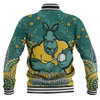 Australia Wallabies Custom Baseball Jacket - Custom With Aboriginal Inspired Style Of Dot Painting Patterns  Baseball Jacket