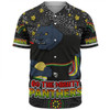 Penrith Panthers Custom Baseball Shirt - Custom With Aboriginal Inspired Style Of Dot Painting Patterns  Baseball Shirt
