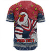 Sydney Roosters Custom Baseball Shirt - Custom With Aboriginal Inspired Style Of Dot Painting Patterns  Baseball Shirt