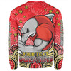 Redcliffe Dolphins Custom Sweatshirt - Custom With Aboriginal Inspired Style Of Dot Painting Patterns  Sweatshirt