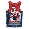 Sydney Roosters Custom Men Singlet - Custom With Aboriginal Inspired Style Of Dot Painting Patterns  Men Singlet