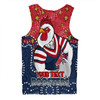 Sydney Roosters Custom Men Singlet - Custom With Aboriginal Inspired Style Of Dot Painting Patterns  Men Singlet