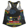 Penrith Panthers Custom Women Racerback Singlet - Custom With Aboriginal Inspired Style Of Dot Painting Patterns  Women Racerback Singlet