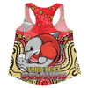 Redcliffe Dolphins Custom Women Racerback Singlet - Custom With Aboriginal Inspired Style Of Dot Painting Patterns  Women Racerback Singlet