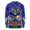 New Zealand Warriors Custom Long Sleeve T-shirt - Custom With Aboriginal Inspired Style Of Dot Painting Patterns  Long Sleeve T-shirt