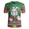 South Sydney Rabbitohs Rugby Jersey - Custom With Aboriginal Inspired Style Of Dot Painting Patterns  Rugby Jersey