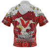 St. George Illawarra Dragons Custom Zip Polo Shirt - Custom With Aboriginal Inspired Style Of Dot Painting Patterns  Zip Polo Shirt