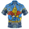 Gold Coast Titans Custom Zip Polo Shirt - Custom With Aboriginal Inspired Style Of Dot Painting Patterns  Zip Polo Shirt