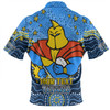 Gold Coast Titans Custom Zip Polo Shirt - Custom With Aboriginal Inspired Style Of Dot Painting Patterns  Zip Polo Shirt